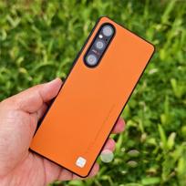 Case For Sony Xperia 1 V 5 10 IV 1 III Luxury Silicone Leather Protection Phone Back Cover For Xperia 1iV 5V 10V Stylish Bumper Xperia 5 III 2022 oranžinė