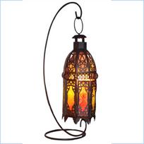 Himalayan Crystal Salt Lamp: European Style, Hollow Carved Wrought Iron with Moroccan Design juoda