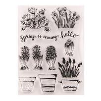 Flowers Transparent Clear Silicone Stamp for Seal DIY Scrapbooking Photo Clear Stamp 1pcs white