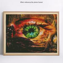 Deimantinis siuvinėjimas Visas ekranas Animacinis deimantinis piešimas apvaliais akmenimis Akių deimantas 20X30 brown