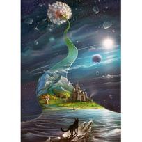 Diamond Painting Illusion Planetary Dandelion Cross Stitch Diamond Embroidery Home Decor Rhinestone 20X30CM gray