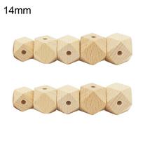 Vaikiški drabužiai, 10 vnt., mediniai geometriniai šešiakampiai karoliukai, „pasidaryk pats“ nedažyti dantukai, karolių priedas 14mm beige