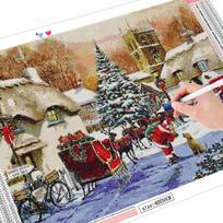 5D deimantinis paveikslas Kalėdų namas Nauji pristatymai Deimantinis siuvinėjimas kryželiu žiemos mozaikos kraštovaizdis rankų darbo dovana Full Round (20X30CM)
