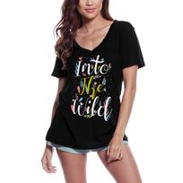 ULTRABASIC Women's V-Neck T-Shirt Into The Wild - Inspirational Quote Graphic Tee S juoda