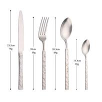 Sidabrinis Matinis Stalo Įrankių Rinkinys Sidabrinis Vakarienės Rinkinys Klasikinis Restorano 304 Nerūdijančio Plieno Virtuvės Vestuvių Stalo Įrankiai 1set /4pcs sidabras