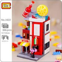 LOZ 1622 Miesto gatvė Kola gėrimų parduotuvė Parduotuvė Gėrimų architektūros modelis „Pasidaryk pats“ Mini blokeliai Kaladėlės Konstruktorius Žaislas be dėžutės