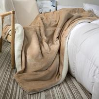 Dviguba pastorinta ėriuko vilnos antklodė Antklodė koralų vilnos antklodė žieminė šilta antklodė 80*140cm beige