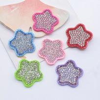 12Pcs 30mm Colorful Rhinestone Star Patches DIY Crafts Decor Crystal Appliques Accessories įvairiaspalvis