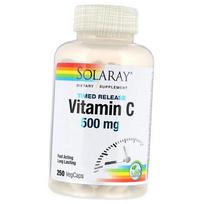 Ilgalaikio atpalaidavimo vitaminas C, Timed Release Vitamin C 500, Solaray 250 daržovių kapsulių (36411059) 250vcaps