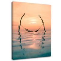 Feeby Canvas print, Hamakas vandenyje 40x60 rožinė