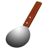 Spoon Stainless Steel Rice Spoon Creative Tofu Spoon Cooking Spoon Kitchen Wooden Handle Large Rice Spoon brown