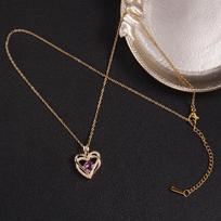 New Purple Zircon Necklace Designed By Female Crowd In An Ins Style Versatile Love Purple Qi Donglai Pendant Jewelry 45CM