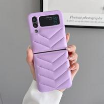 For Samsung Galaxy Z Flip 4 3 Flip4 Zflip3 Case Elegant Skin -Friendly Matte Soft Silicone Folding Shockproof Cover Accessories for Galaxy Z Flip 4 violetinė