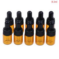 10 vnt eterinio aliejaus lašintuvai stikliniai buteliukai 1 ml 2 ml 3 ml 5 ml augalinio aliejaus esencijos 16*48mm black