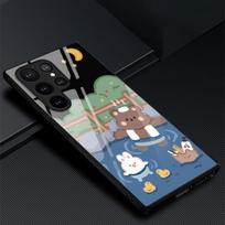 Phone Case For Samsung Galaxy S22 Plus Ultra Cartoon Cheese Glass Cases For Galaxy S20 Fe S21ultra S23plus S21fe Tpu Black Cover For Samsung S21