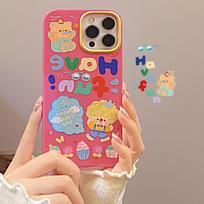 Rose Red Cute Boy Cake Happy Bear Silicone Soft Cover For Iphone14 Xr Xsmax 8 7 Plus Se 2020 X 12 13 Pro Max Mini 11 Capa Shell for iphone 13mini