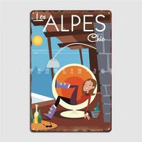Les Alpes Chic Poster Metal Sign Wall Mural Customize Kitchen Plates Tin Sign Poster 20x30cm