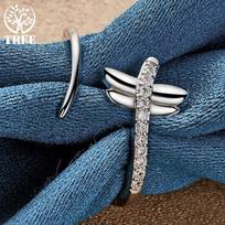 925 Sterling Silver laumžirgis AAA cirkonio atidarymo žiedas papuošalai gray