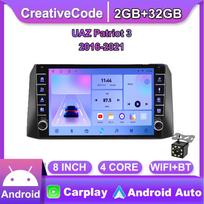 Skirta UAZ Patriot 3 2016–2021 su mygtuko rankenėle Android Car Radio Multimedia Player Navigation Stereo GPS 2 Din Carplay 2+32GB 2+32GB
