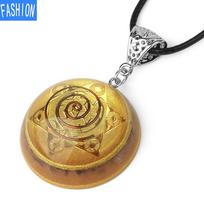 Natural gravel gutta percha National Design Pendant Necklace for men and women Necklace J beige
