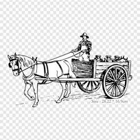 Horse Drawn Wagon Horse Drawn Iron on Heat Transfer Printing Vinyl Patches Sticker for Clothes DIY Appliques Washable Patches black