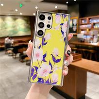 Bling sidabrinis rėmelis padengtas gėlių dėklas, skirtas Samsung Galaxy A54 A34 A24 A14 A04S A53 A13 S23 Ultra S21 S22 Plus iPhone 13 14 Pro Max minkštas TPU dangtelis For Samsung Galaxy A04S white