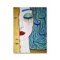 Abstract Classic Artist Gustav Kiss Klimt Tear Painting on Canvas Posters Wall Art Pictures for Living Room Home Decor Cuadros 21*30cm beige