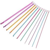 Kell audimo įrankis 2–8 mm 10,6 colio aliuminio, Afganistano Tuniso nėrimo kabliukas, megztinis su adatomis, 11 vnt. pink