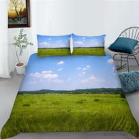 3D Forest Pattern Prabangus namų patalynės komplektas Viso dydžio antklodės užvalkalas ir pagalvės užvalkalas Kraštovaizdžio spausdinimas Plaunama ir patogi miegamojo patalynė UK Single 135x200cm