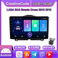 GPS navigacijos sistema LADA GRANTA Cross 2018-2019 2 Din Android WiFi automobilio multimedijos grotuvui Auto stereo FM radijo pagrindinis blokas 2+32GB 1+16GB gray