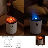 REUP Volcanic Fme Aroma Diffuser ential Oil 360ml USB nešiojamas drėkintuvas Smoke Ring Night Light mp kvapas AU Plug gray