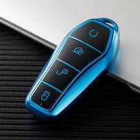 Electroplate Car Key Case Cover Fob For BYD Tang EV600 Han EV Yuan PLUS ATTO 3 Song PLUS Pro MAX DMI MAX Qin Plusdmi Keychain Accessories mėlyna