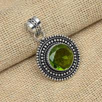 Peridoto brangakmenis 925 prabos sidabras rankų darbo moteriškas dizainerio pakabukas papuošalas 1.65 Inches žalia