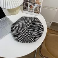 2021 New Grid Beret Hat Fashion Brand Slyte Winter And Autumn For Woman Retro Berets Summer Girl Plaid Adjustable Painter Hat 56-58cm