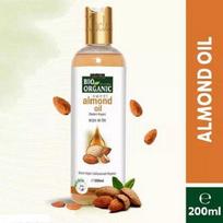 Indus Valley Bio Organic Cold Pressed Sweet Almond Oil Safe For Babies 200ml geltona