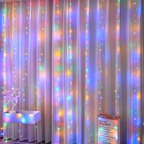 Užuolaidų girlianda Led styginių šviesų festivalis Kalėdų puošmena 8 režimai USB nuotolinio valdymo pultas Šventinės pasakos lemputės miegamojo namams 3M(W)x1M(H) 100 LEDS įvairiaspalvis