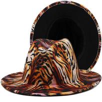 Simple Outer Black Patchwork Women Fedoras Top Jazz Felt Wide Brim Hats Unisex cowboy hats Panama Wool Felt Fedora Hat 55-58CM adjustable