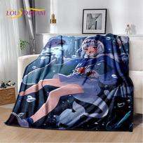 Gawr Gura Hololive Mielas Anime Minkštas Pliušinis Antklodė, Flanelinis Antklodė Mesti Antklodę Svetainei Miegamajam Lovai Sofai Iškylai Dangalas Vaikui 75cm x 90cm