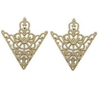 limeimei 1Pair Unisex Fashion Hollow Geometric Flower Brooch Pin Suit Tie Hat Scarf Badge bronza