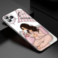 Princesė Moteris Bosė Kavos Telefono Dėklas Apple iPhone 13 12 Mini 11 Pro XS Max XR X 8 7 6S 6 Plus 5S 5 SE 2020 Juodas Dėklas iPhone 5 5S SE
