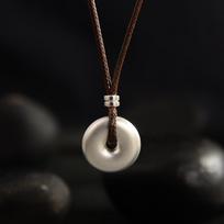 999 Fetal Silver Necklace Men And Women Pendants Ping An Silver Couple Couple Neck Chain Hanging 10g
