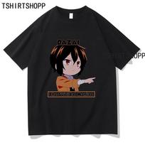 Osamu DAZAI  T Shirts Anime Bungo Stray Dogs T Shirt Unisex Clothing Casual Cotton Summer T-shirt Harajuku Kawaii Cartoon Tees Unisex L black