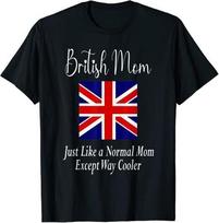 British Mom Quote United Kingdom Great Britain Flag Unisex T-shirt S