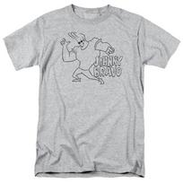 Johnny Bravo Jb Line Art Cartoon Gray Unisex T-Shirt S