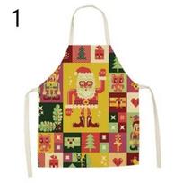 7 Styles Christmas Apron Adult Kitchen Apron Cotton Linen Pinafore Home Cleaning Apron Dinner Party Cooking Apron 47x38