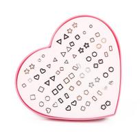 36 pairs/pack Heart-Shaped Box Set Earrings With Multiple Styles Of Non-Repeating 1 Box white