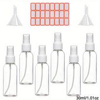 Purškiami buteliukai, 30ml/1.01oz 50ml/1.69oz  80ml/2.71oz Tuščias smulkios dulksnos plastikinis mini kelioninių buteliukų rinkinys 30ml/1.01oz white