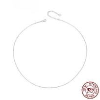 Classic Basic Chain 925 Sterling Silver Lobster Clasp Adjustable Necklace Chain Fashion Jewelry for Women white