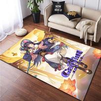 „Genshin Impact HD“ spausdintas kilimas buitinis kilimėlis vaikų kambario svetainė, kėdė prie lovos, modernus paprastas grindų kilimėlis kawaii kilimėlis 40cm x 60cm black