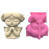 Prayer Girl Betoniniai gėlių vazonai Formos Sultingi Sodinimo Vaza Silikono Forma Žvakių Rašiklio laikiklis Formos Epoksidinės Dervos Tinkas